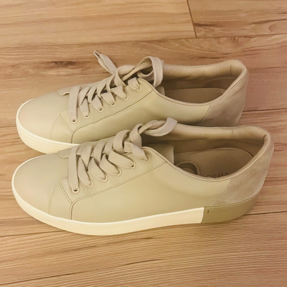 Vince Leather Sneakers Women’s Size 9 Cream - Picture 4 of 7